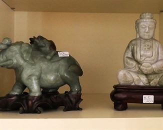 Jade elephant and Buddha
