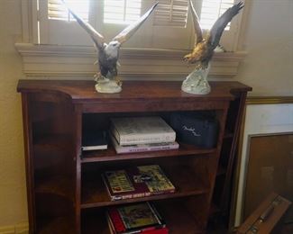 Porcelain eagle, left. Right: Hawk by Hutschenreuther, Germany