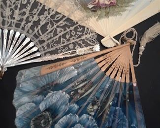 More gorgeous vintage silk and lace fans