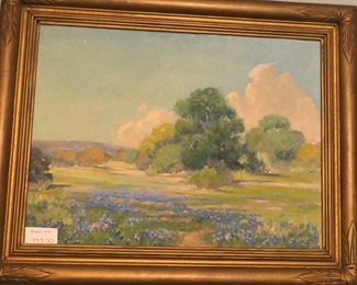 30 x 36 oil on canvas  of bluebonnets by Blanche Browne Bell (1879-1966)