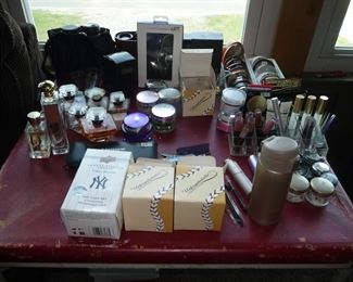 assorted perfumes and makeup