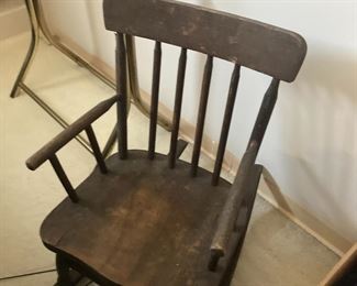 19th Century Spindle Back Arm Rocking Chair