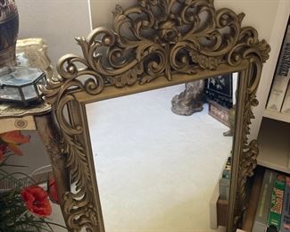 Gold Toned Ornate Design Mirror