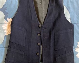 Navy Blue Wool Suit Vest