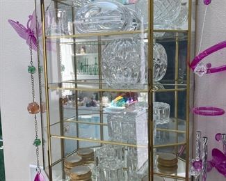Brass and Glass Wall Mount Display Case