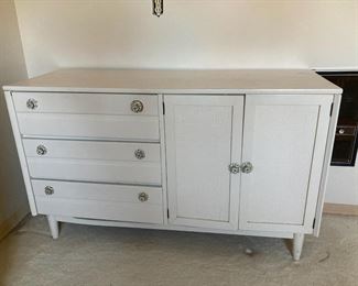 Mid Century White Painted Dresser/Cabinet