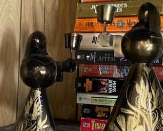 Two Etched Brass/Metal Candle Holders