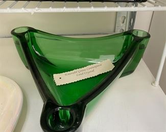 Emerald Green Crystal Centerpiece 