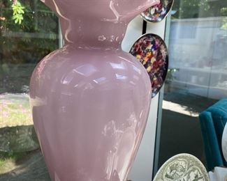 Pink Blown Glass Vase