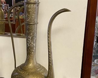 Brass Etched Genie Bottle/Jug - Made In India