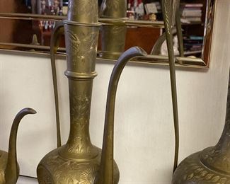 3 Sizes of Brass Etched Genie Bottle/Jug - Made In India
