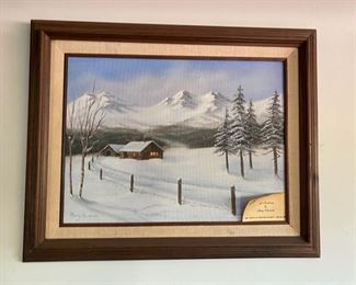 Oil Painting of Snowy Landscape by Mary Edwards