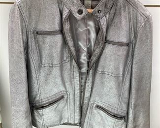 Chico's Silver Leather Jacket