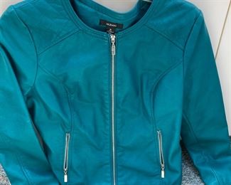Turquoise Alfani Faux Leather Jacket - Size Medium