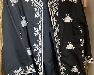 Black with White Embroidered Cardigan