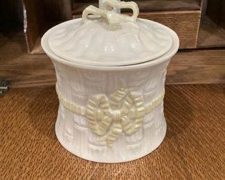 7th mark. Yellow ribbon biscuit jar $36