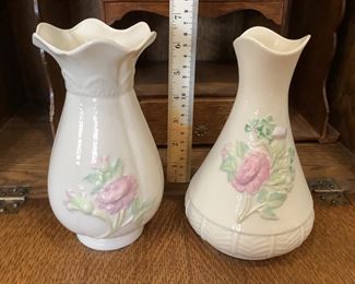 7th mark. Rose embossed vases $18 each
