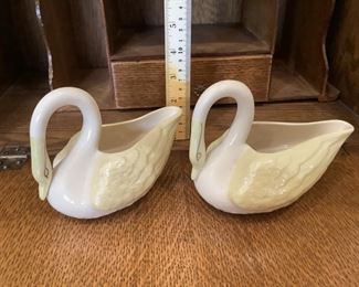 L: 6th mark R: 6th mark. Swan creamers $8 each