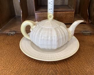 6th mark. Tridacna teapot and plate $70