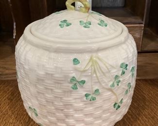Shamrock basketweave biscuit jar $60