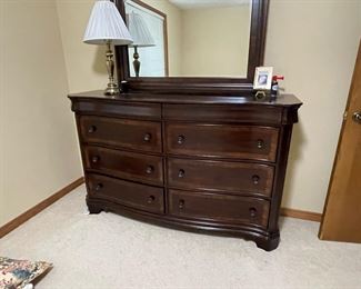 Dark Brown Dresser with Mirror