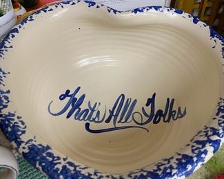 Marshall Pottery Stoneware Heart Shaped Serving Bowl