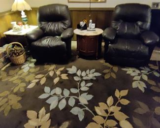 BEST CHAIRS, INC. BRAND - FAUX LEATHER - DOUBLE RECLING COUCH - $200, & 2 - FAUX LEATHER RELINING CHAIRS - $75 EACH - DARK CHOCOLATE COLOR
