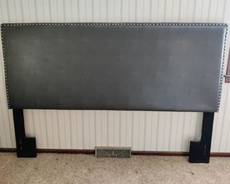 DOREL BRAND - FAUX LEATHER KING HEADBOARD W/NAILHEAD TRIM - $60