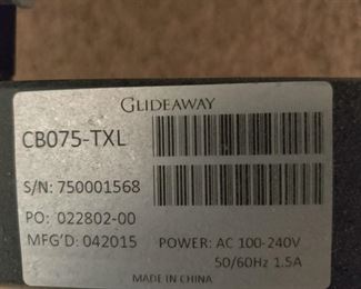 GLIDEAWAY BED CARRIAGE MFG BRAND - ELECTRICAL ADJUSTABLE BED W/ QUALITY TENCEL BRAND TWIN MATTRESS & FRAME - $200