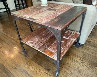 Pair of industrial end tables
