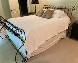 Metal scroll queen bed