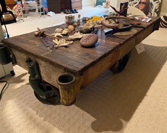 Steampunk / industrial cart coffee table