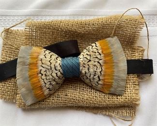 Brackish feather bow tie 
