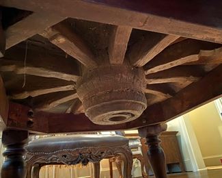 Bottom of wagon wheel table