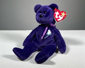 1997 "PRINCESS" TY BEANIE BABY | 1997, profits donated to the Diana, Princess of Wales Memorial Fund, with Princess 1997 tush tag - l. 9 in