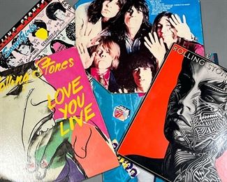 (5PC) ROLLING STONES ALBUMS | Vinyl record albums by the Rolling Stones, including:
Tattoo You
Under Cover
Some Girls
Love You Live
Through the Past, darkly (Big Hits Vol. 2)