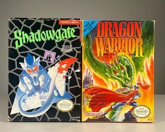 (2PC) DRAGON THEMED NES GAMES | Includes: Dragon Warrior and Shadowgate by Kemco Seika for the Nintendo Entertainment System, both in original box.