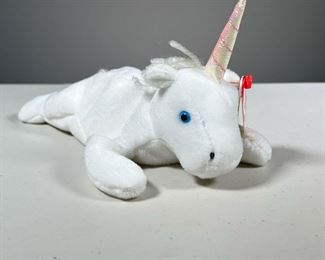 1994 "MYSTIC" TY BEANIE BABY | With an iridescent spiral horn, style 4007, "DATE OF BIRTH : 5 - 21 - 94" (PVC pellets)