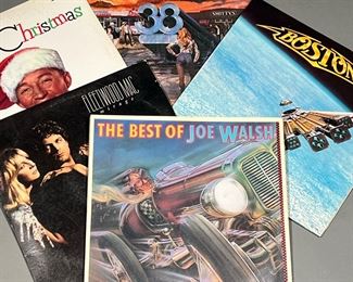 (5PC) MISC. VINYL | Vinyl record albums, including:
Fleetwood Mac "Mirage" (23607)
Boston "Third Stage" (MCA-6188)
38 Special "Special Forces"
The Best of Joe Walsh
and Bing Crosby "Merry Christmas"