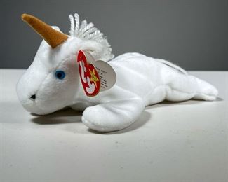 1994 "MYSTIC" TY BEANIE BABY | Unicorn Beanie Baby, style 4007 with brown horn, PVC pellets, with swing tag. 