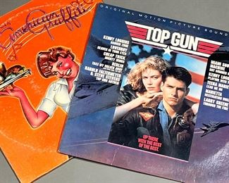 (2PC) SOUNDTRACK ALBUMS | Vinyl record albums, including Top Gun and American Graffiti.