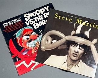 (2PC) COMEDY RECORDS | Vinyl record albums, including:
Snoopy vs. the Red Baron (Peter Pan Pop Band & Singers)
Steve Martin's "Let's Get Small"