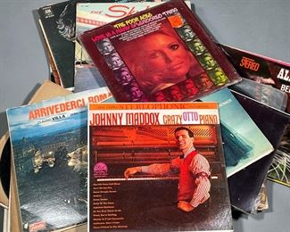 LARGE LOT OF MISC. RECORDS | Collection of vinyl record albums with genres including Jazz, Country, and various other European & foreign language records.