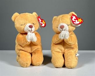 (2PC) 1999 "HOPE" TY BEANIE BABIES | Two "Hope" bears, no style number, with swing tags, both with PE pellets.
