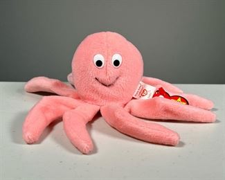 1994 "INKY" BEANIE BABY | Style 4028, pink octopus TY Beanie Baby, with PVC pellets and 1993 tush tag.