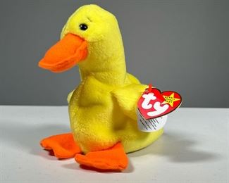 1994 "QUACKERS" BEANIE BABY | Style 4024, yellow duck TY Beanie Baby, with 1993 tush tag and PVC pellets.