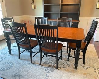 Canadel Table, 6 chairs, 20" leaf, 64"L x 42"W x 30"H, $2199  