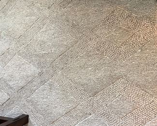 Additional closeup view of PB beige area rug~