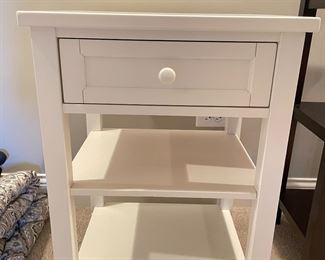 Pottery Barn White nightstand w/ 2 shelves,   21"W x 18"D x 29"H, (Retails $399),  $195
