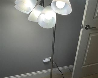 Additional view of 5 light floor lamp with 5 lights lit~
